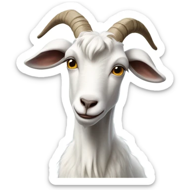 sad depressed white goat looing dow sticker