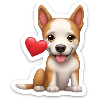 Perro con corazones en los cachetes sticker