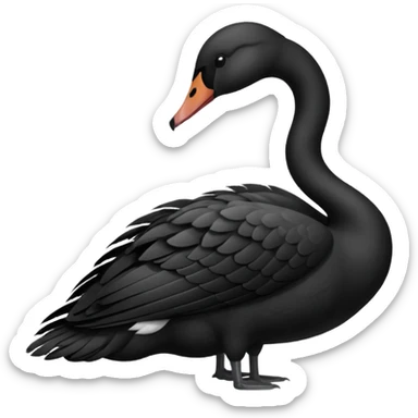 Black swan facing left sticker