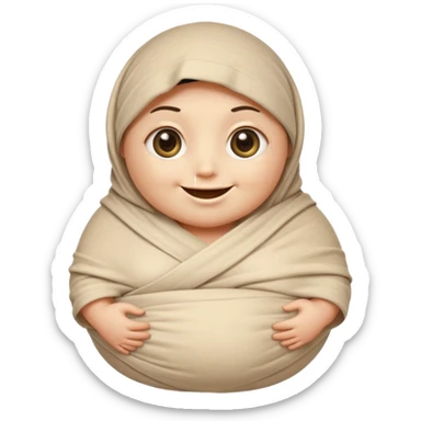 Mummy Cartoon: Chubby, friendly-looking mummy with oversized eyes and loose wrappings
 sticker