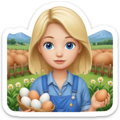 a portrait of farmer girl collect eggs



 sticker