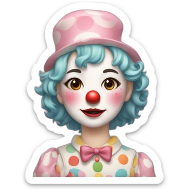 clown girl japan sticker