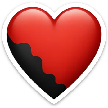 red and black heart sticker