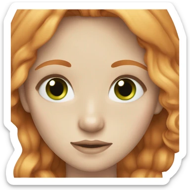 pale girl with ginger hair and green eye sticker