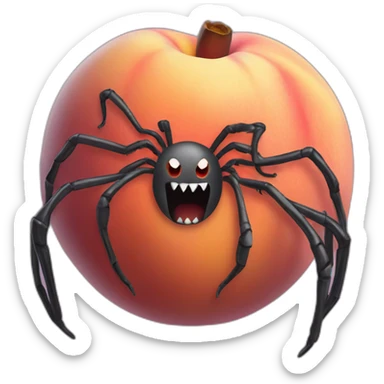 scary-spider-peach sticker