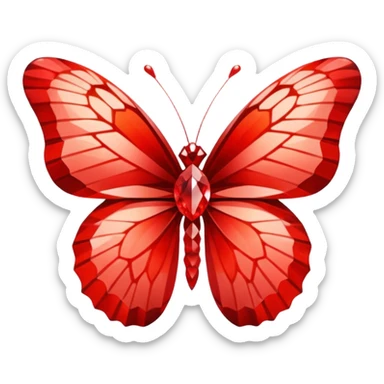 red 56-carat diamond shaped as butterfly sticker