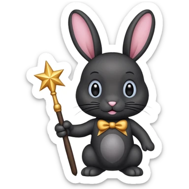 Black bunny with wand  sticker