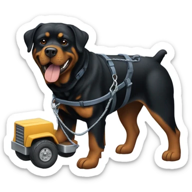 Rottweiler hauling a trailer  sticker