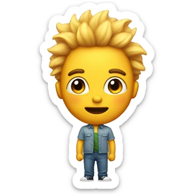 sunhead with a cute boy body sticker