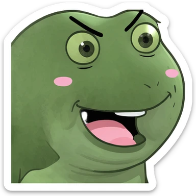 Yellow face emoji winking with smirky face blushing sticker