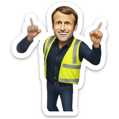 Emmanuel Macron in yellow vest midle finger dancing to yellow vest music sticker