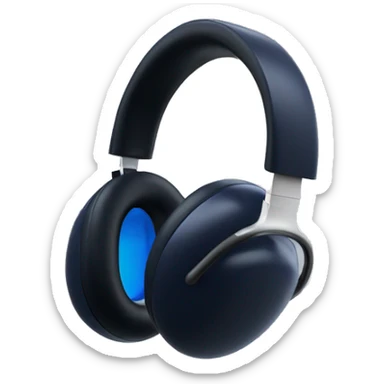 Headset AirPods Max blue on black background  sticker