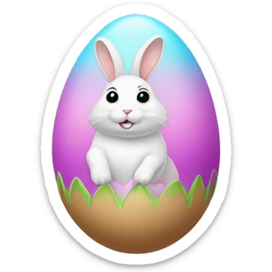 easter egg with a bunny all in Easter theme sticker