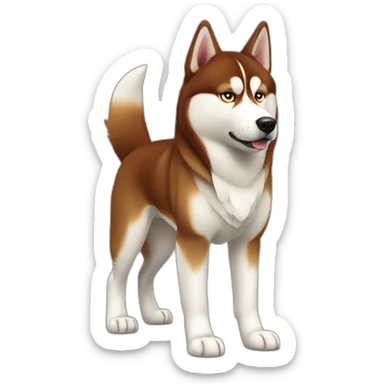 Red Siberian husky full body realistic sticker