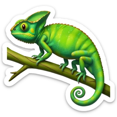 green chameleon sticker
