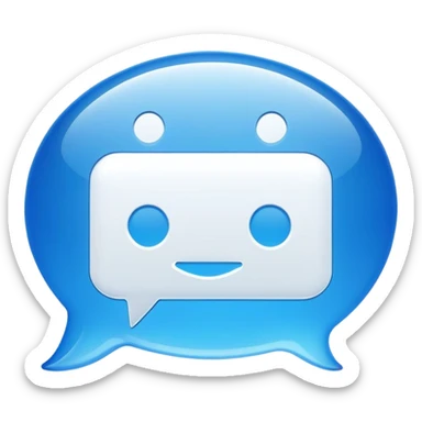 Simple message chat bubble with subtle AI symbol sticker