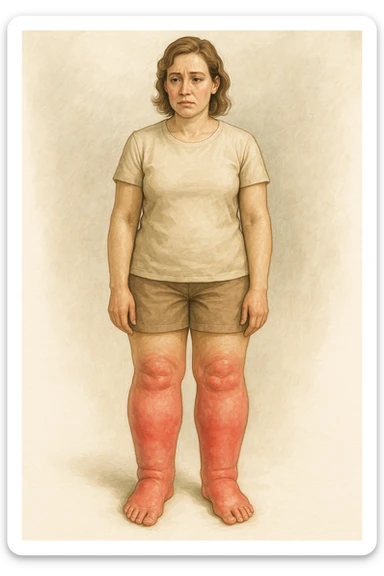 Donna con gonfiore sulle gambe sticker