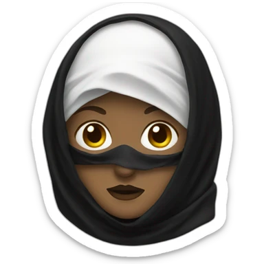 ghostface wearing a black headscarf sticker