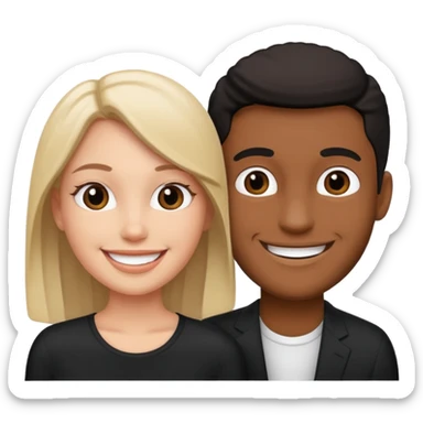 Black and white style couple sticker