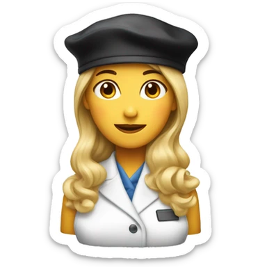 hostess with beret sticker