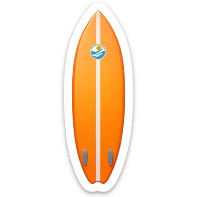 1 orange Surfboard with Sticker sticker