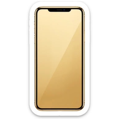 Gold border iPhone 16 Pro Max screen with no notch frontview sticker