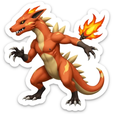 Salandit-Marowak-Manectric-Zeraora-Fakémon-hybrid-creature (full body)  sticker