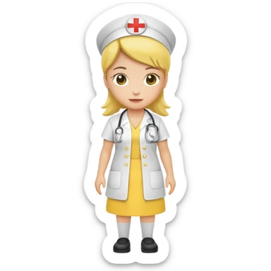 yellow dressed nurse sticker