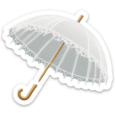 vintage lace white umbrella sticker