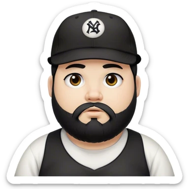 fat emo guy in baseball hat with beard emo outfit sticker