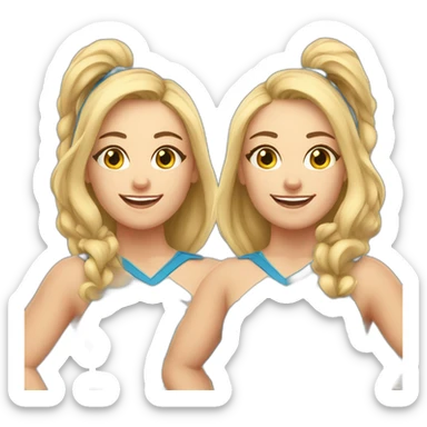 Caucasian curvy cheerleader both sides sticker