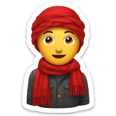 Red scarf  sticker