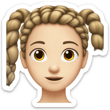 white girl with hazel eyes and dark hair in a braid sticker