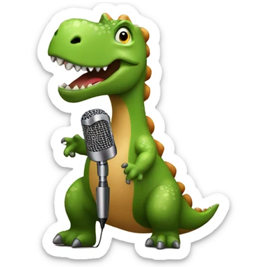Karaoke singing dinosaur  sticker