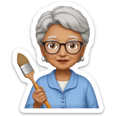 Grandma is painting  sticker