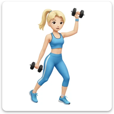 cute blondie doing workout sticker