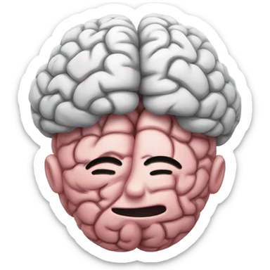 hugging brain that looks like hugging face emoji sticker