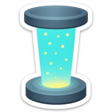 Make the background fully transparent while keeping the teleportation machine and effect in an emoji style. sticker