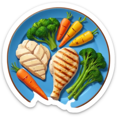 Meal with protein chicken and veggies sticker