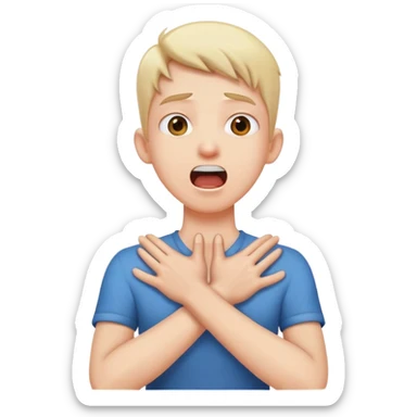 hands crossed neck screaming  sticker