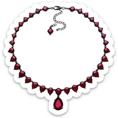 a black rubies necklace  sticker