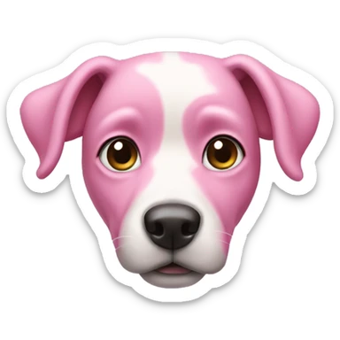 Pink dog named chmurka sticker