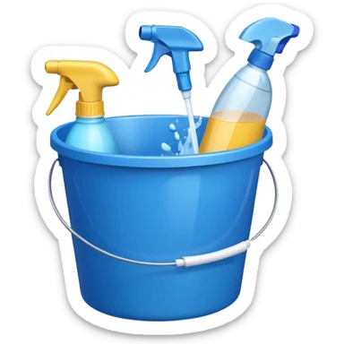Bucket and cleaning product sticker