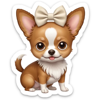 chihuahua dog with a bow sticker