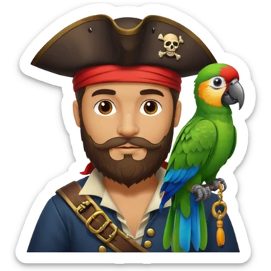pirate and parrotپرنیس sticker