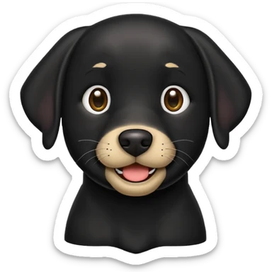 Black lab smiling sticker