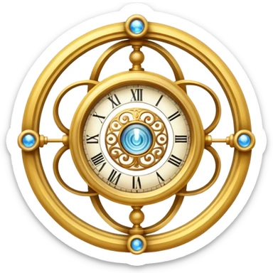 A time turner from harry potter with magic swirls around it sticker