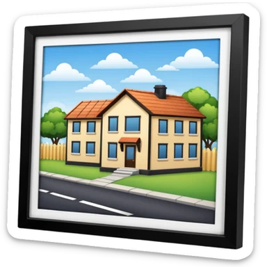 real estate site. A pc with houses that is for sold or rent sticker