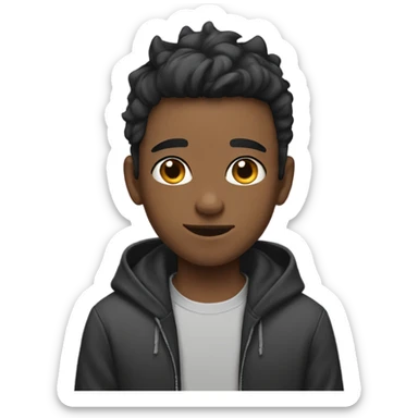 blushing boy with cat ears and hoodie sticker