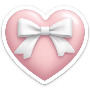 Pastel pink heart with white bow sticker